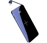 PowerBank Portable Charger Wireless 10000Mah Induction Portable External Battery Pack, With Led Digital Display And Dual Input Compatible With 99% Of Usb Devices And All Enabled D