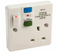 PowerBreaker Abmsktsw2Grcd Double Rcd Protected 2 Gang 13A Dp Switched Socket Plug White