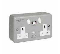 Powerbreaker K22-Mp10 13A 2 Gang 10Ma Rcd Type A Passive Metal Clad Socket