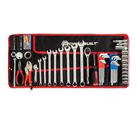 Powerbuilt 100 Piece Motorcycle Tool Kit with Roll Pouch, Roadside, Travel Wrenches, Ratchet, Sockets - 643028ECE