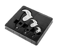 Powerbuilt 3 Piece Spring-Loaded Crowfoot Wrench Set, Adjustable Wrench, Auto Size, Universal Wrench, Self-Adjusting Wrench, Power Grip Wrench, Storage Tray - 642963