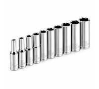 Powerbuilt 640538 1/4-Inch Drive Metric Deep Socket Set, 10-Piece