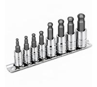Powerbuilt 642402 SAE Wobble Ball Hex Bit Set, 8-Piece, Silver