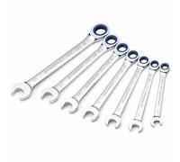 Powerbuilt 7 Pc. SAE 100 Tooth Ratcheting Wrench Set, Size from 5/16" to 3/4"