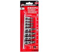 Powerbuilt - 8 Pc. 3/8" Drive Mm Zeon Hex Bit Socket Set, Hand Tools, Sockets - Hex Bit, Sockets - 3/8" Drive (642575)