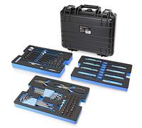 Powerbuilt 83 Pc. 420J2 Stainless Steel Marine Boat Repair Tool Set, Drivers, Pliers, Wrenches, Mallet, Bit Driver/Bits, Sockets, Watertight Shock Resistant Case with Lift-Out Foam Tool Trays - 642411