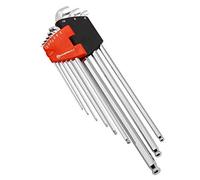 Powerbuilt 9 Piece Metric Stubby Long Arm Ball End Hex Key Wrench Set - 240100