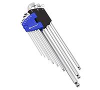 Powerbuilt 9 Piece SAE Stubby Long Arm Ball End Hex Key Wrench Set - 240099