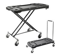 Powerbuilt Adjustable Work Table with Tool Holders and Convertible Dolly Function, Multi-Use, Home, Garage, Worksite - 642928ECE