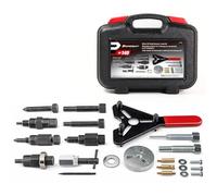 Powerbuilt Master AC Clutch Removal & Installation Tool Kit, Service Automotive AC Compressor Clutches, Holding Tool, Installer, Remover - 647756, Black, 23 Piece