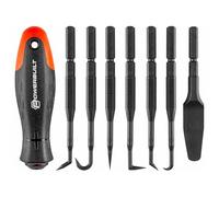 Powerbuilt O-Ring Hook and Pick Set, 7 Interchangeable Picks with Double Injection Handle, Cars, Machinery, Plumbing - 643063ECE