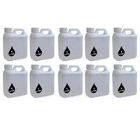 PowerChem 10 X 5L Jerry Can Bottle Container + 38mm Cap - For Storage Of Liquids Chemicals Food Stuff Fuel Natural