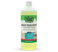 PowerChem 1L Sodium Hypochlorite High Strength Patio Block Paving Driveway Cleaner Washer Algae Weed Moss Blackspot & Lichen Killer Remover