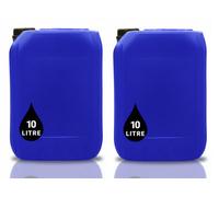 PowerChem 2 X 10L Plastic Water Container Jerry Can Un Certified, Food Grade, Ideal For Outdoor, Camping, Emergency, And Industrial Use Blue
