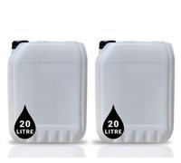 2 x 20L Plastic JERRY CAN for Water & Chemicals Storage Container - UN Certified Food Grade Stackable with Tamper-Evident Cap, Ideal for Outdoor Camping Emergency and Industrial Use