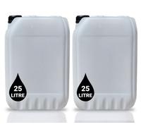 PowerChem 2 X 25L Plastic Water Container Jerry Can Un Certified, Food Grade, Ideal For Outdoor, Camping, Emergency, And Industrial Use