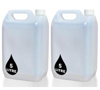 PowerChem 2 x 5L Jerry Can Bottle Container + 38mm Tamper Evident Cap - For Storage of Liquids Chemicals Food Stuff Fuel NATURAL