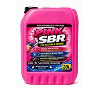 PowerChem 20L Pink Plasterers Sbr Bonding Agent Waterproof Admixture Visual Plaster Primer Seals Damp Proofs Prevents Cracks For Render