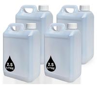 PowerChem 4 X 2.5L Jerry Can Bottle Container + 38mm Cap - For Storage Of Liquids Chemicals Food Stuff Fuel Natural