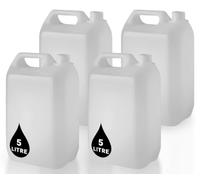 PowerChem 4 x 5L Jerry Can Bottle Container + 38mm Tamper Evident Cap - For Storage of Liquids Chemicals Food Stuff Fuel NATURAL