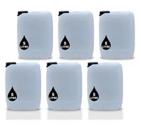 PowerChem 6 x 5L JERRY CAN - UN Approved Stackable Bottle Container + 51mm Tamper Evident Cap | Perfect for Storage of Water Liquid NATURAL