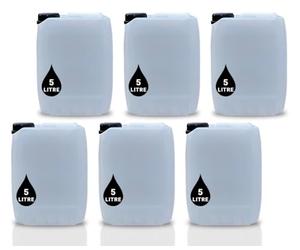PowerChem 6 x 5L JERRY CAN - UN Approved Stackable Bottle Container + 51mm Tamper Evident Cap | Perfect for Storage of Water Liquid NATURAL