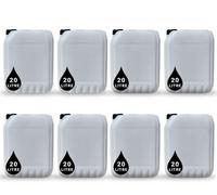 PowerChem 8 X 20L Plastic Water Container Jerry Can Un Certified Food Grade Ideal For Outdoor Camping, Emergency And Industrial Use