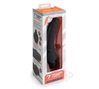 Powercocks 7-Inch Slim Anal Realistic Vibrator - Black Silicone Dildo Vibrator with Veined Shaft | Flexible, Anal-Safe Design & Sure-Grip Base