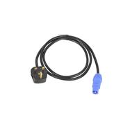 Powercon to 13A UK Mains Plug Lead with Seetronic Connectors 1.5m