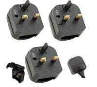 POWERCONNECTIONS - Schuko Non-Earthed Converter Plug (SCP) 3PK - 5amp - Black