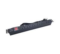 Powercool 1U PDU Horizontal Type 6Way 1.8m, UK Plug
