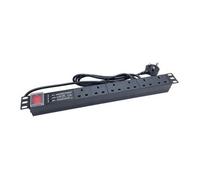 Powercool 1U PDU Horizontal Type 6Way Surge Protector 1.8m, UK Plug