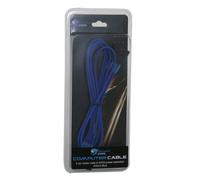 Powercool 45cm 4-Pin Male Molex to SATA Power Extension Braided Cable - Blue