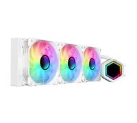 Powercool Edge 360mm AIO CPU Liquid Cooler - 3×120mm ARGB PWM Fans - Infinity-Mirror Pump Cap - AMD AM5, AM4 - INTEL LGA 1700, 1200/115X, 1366, 20XX Compatible - Motherboard Sync Ready | White