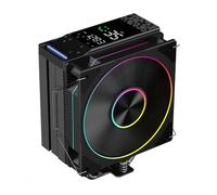 Powercool Typhoon Tower CPU Air Cooler - 120mm ARGB PWM Fan - 6 Heat Pipes - 240W TDP - Live Temp & Fan-Speed Display - AM5/AM4 + LGA 1700/1851/1200/115X - Motherboard Sync Ready | Black