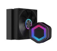 Powercool Velocity 120mm AIO CPU Liquid Cooler - 1×120mm ARGB PWM FDB Fans - Infinity-Mirror Pump - 200W TDP - Daisy-Chain Cabling - AMD AM5/AM4 - Intel LGA 1700/1200/115X/1366/20XX | Black