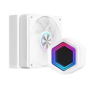 Powercool Velocity 120mm AIO CPU Liquid Cooler - 1×120mm ARGB PWM FDB Fans - Infinity-Mirror Pump - 200W TDP - Daisy-Chain Cabling - AMD AM5/AM4 - Intel LGA 1700/1200/115X/1366/20XX | White