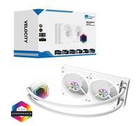 Powercool Velocity 240mm ARGB All-In-One Liquid CPU Cooler - Intel & AMD Compatible, FDB Infinity Fans - White - COPCWCVELOCITY240WHT