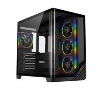 Powercool Venus ARGB Tempered Glass Mid-Tower ATX Gaming PC Case with 4 x CiT Saturn Fans - Black