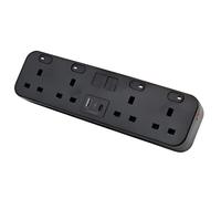 POWERDATA BLACK DESKTOP 4X POWER. 2X MS - DUAL USB A&C CHARGER - 1