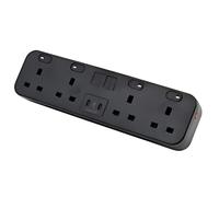 POWERDATA BLACK DESKTOP 4X POWER. 2X MS - DUAL USB C CHARGER - 65W