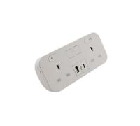 POWERDATA ICON WHITE DESKTOP 2X POWER - DUAL USB A&C
