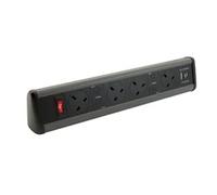 POWERDATA P-PACK DESK BLACK 4X POWER - USB A & C - MS