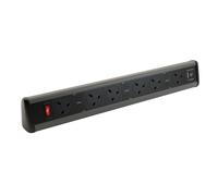 POWERDATA P-PACK DESK BLACK 6X POWER - USB A & C - MS