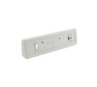 POWERDATA P-PACK DESK WHITE 2X POWER - USB A & C - MS
