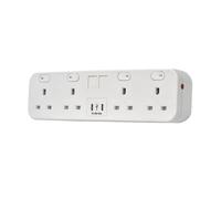 POWERDATA WHITE DESKTOP 4X POWER, 2X MS - DUAL USB C CHARGER - 65W