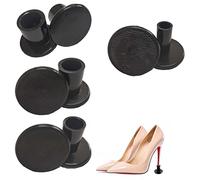 powerday Heel Cap Protector Replacement Tip for Shoes,Heel Protectors for Grass,Silicone Heel Protector,Heel stoppers for Grass,Heel caps 4 Sizes XS S M L (Black)