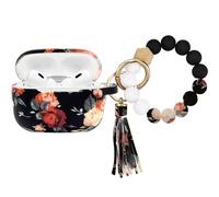 PowerDriver AirPods Pro 3 Case (2025), Shockproof Soft Silicone Case Cover Compatible with Apple Airpods Pro3 Case, Cute Skin Cover with Bracelet Lanyard and Keychain for Men and Women (Vintage Rose)