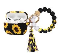 PowerDriver AirPods Pro 3 Case (2025), Shockproof Soft Silicone Case Cover Compatible with Apple Airpods Pro3 Case, Cute Skin Cover with Bracelet Lanyard and Keychain for Men and Women (Sunflower)