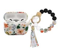 PowerDriver AirPods Pro 3 Case (2025), Shockproof Soft Silicone Case Cover Compatible with Apple Airpods Pro3 Case, Cute Skin Cover with Bracelet Lanyard and Keychain for Men and Women (Flower)